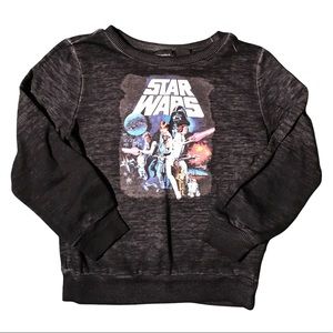 [3/$20] Star Wars Little Kid Faded Black Graphic Pullover Sweatshirt 70s Pic 5T